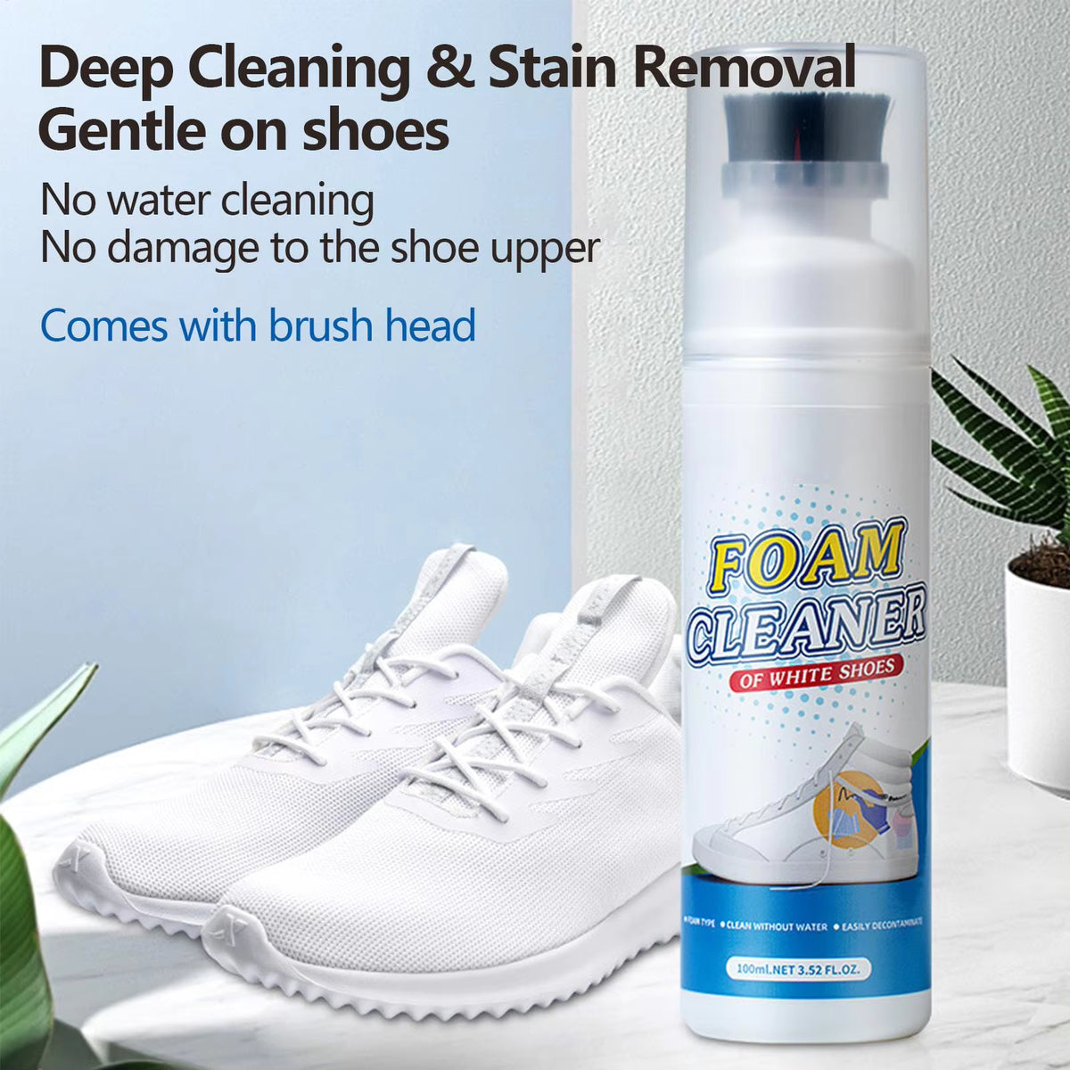 Sneaker Cleaner Foam Cleaner for White Shoes, Cleaning Stain Remover Spray