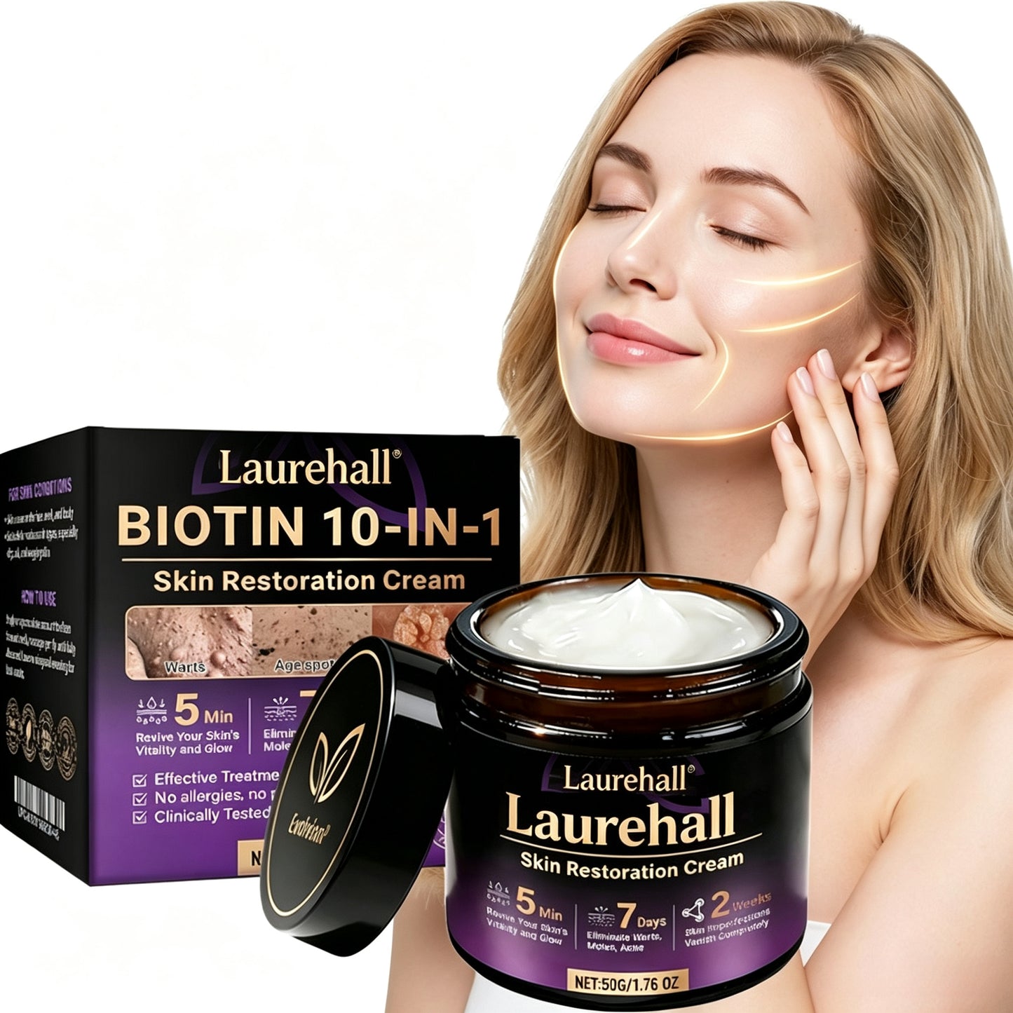 Laurehall® Biotin 10-in-1 Skin Restoration Cream Moisturizing Cream