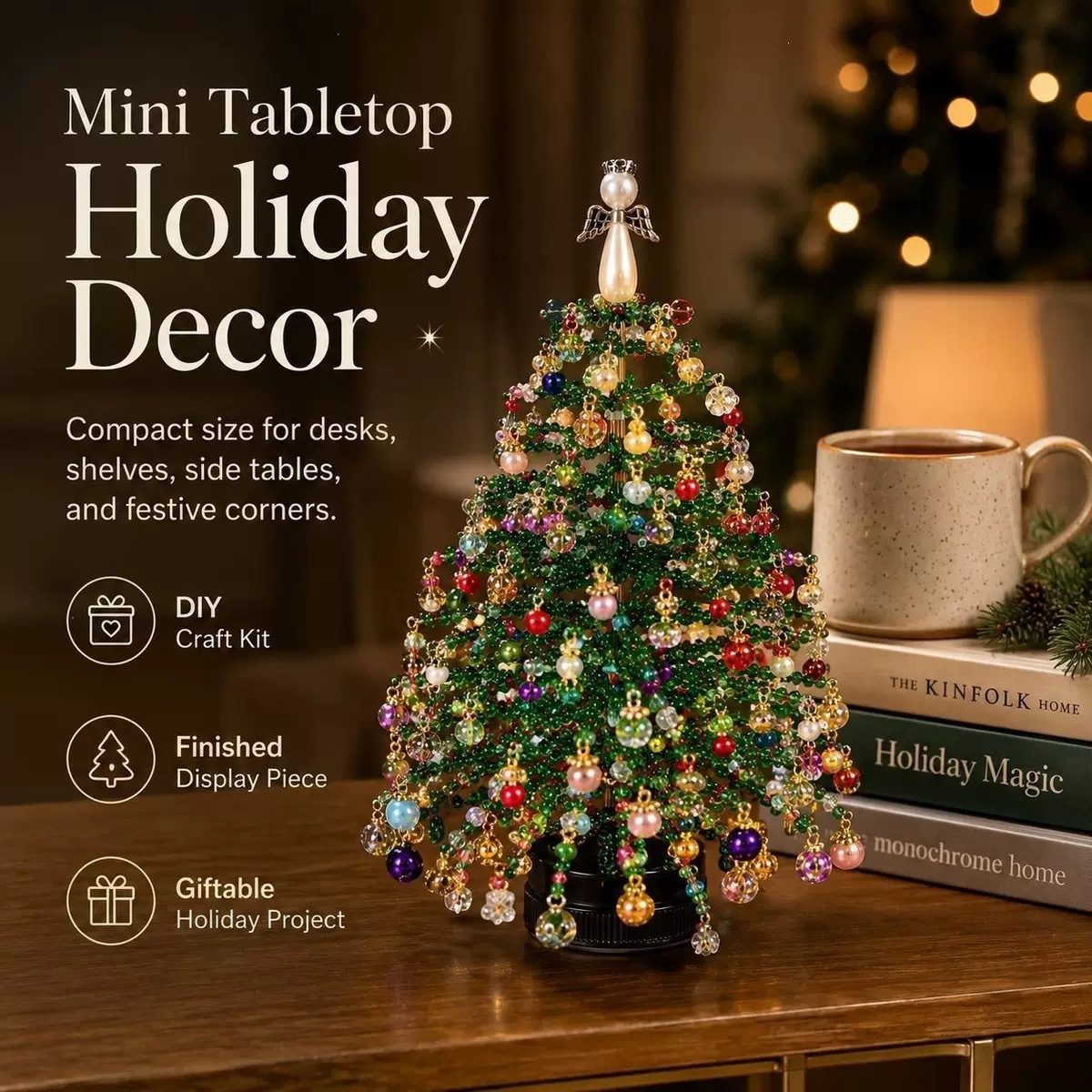 🎄✨DIY Beaded Christmas Tree Kit - 🎅🏻Create Your Own Sparkling Holiday Decoration