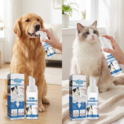 Pet mild cleaning teeth decontamination and yellowing foam cleaner